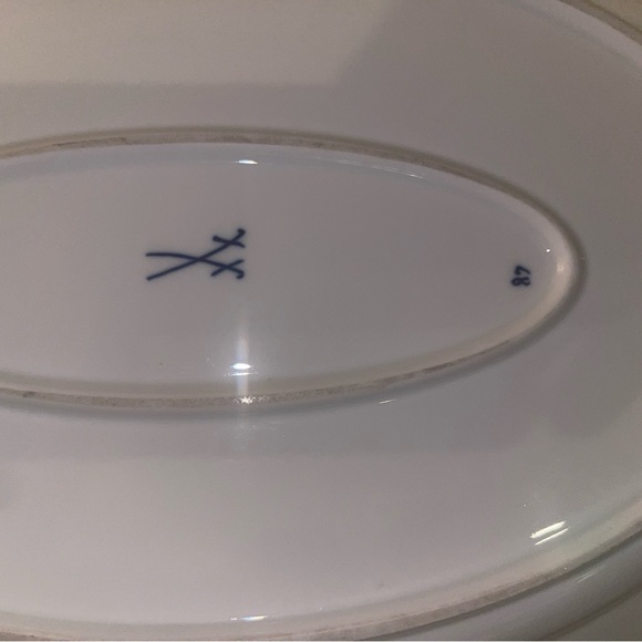 Blue meissen oval serving plate - Picture 3 of 5